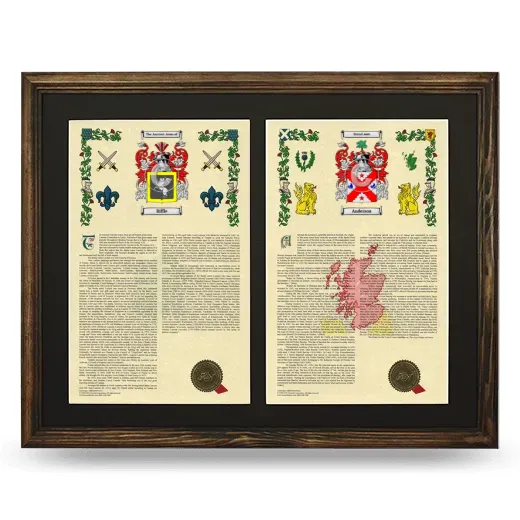 Double Armorial History Framed- Brown