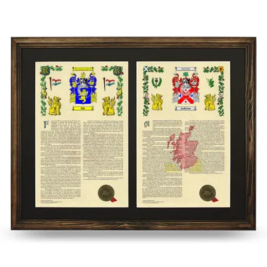 Double Armorial History Framed- Brown