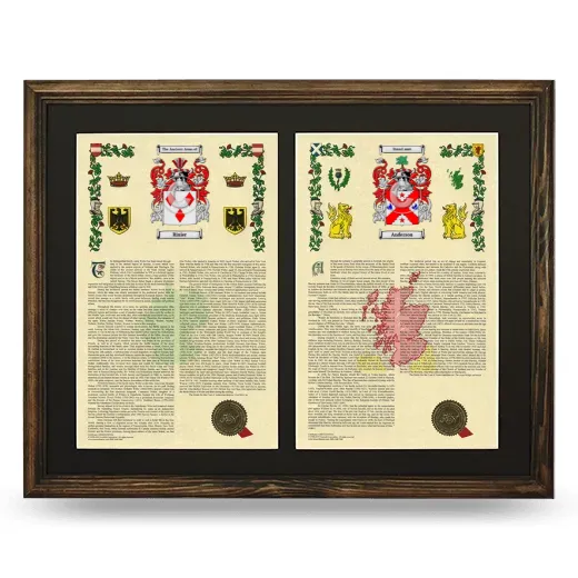 Double Armorial History Framed- Brown