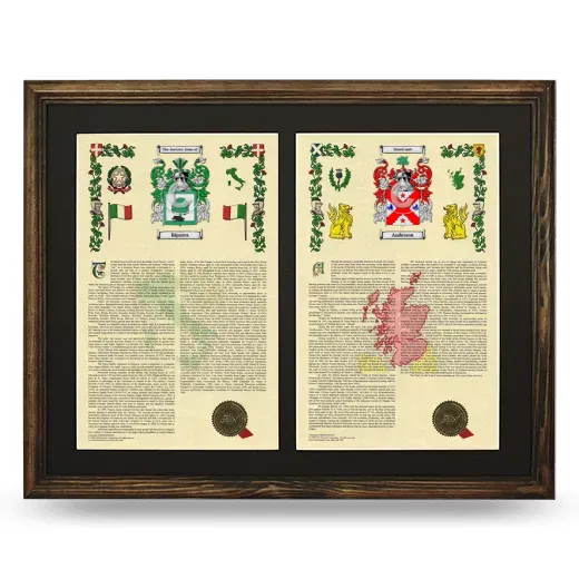 Double Armorial History Framed- Brown