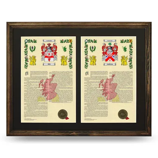 Double Armorial History Framed- Brown