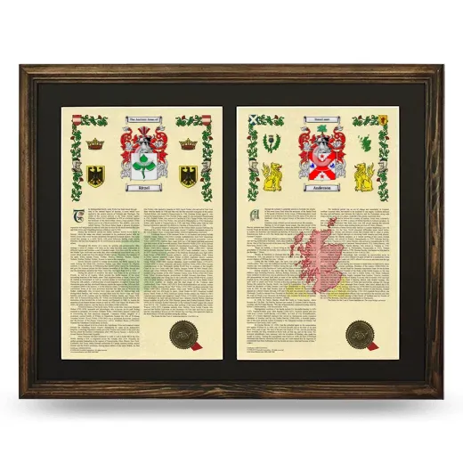 Double Armorial History Framed- Brown