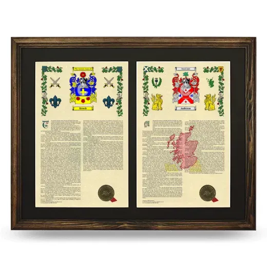 Double Armorial History Framed- Brown