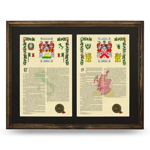 Double Armorial History Framed- Brown