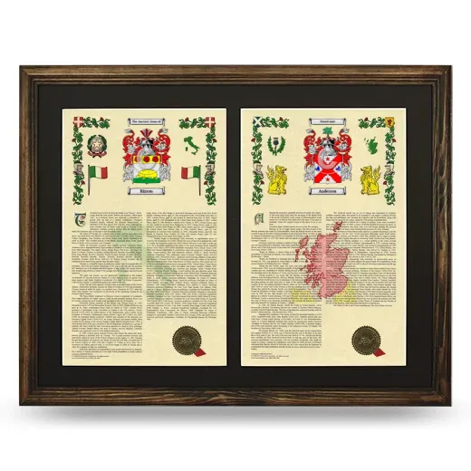 Double Armorial History Framed- Brown