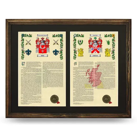Double Armorial History Framed- Brown
