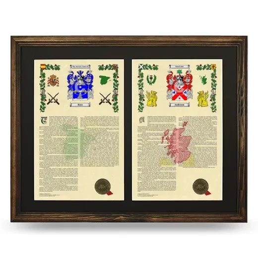 Double Armorial History Framed- Brown