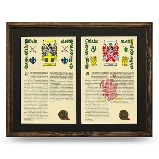 Double Armorial History Framed- Brown