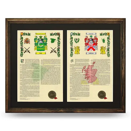 Double Armorial History Framed- Brown