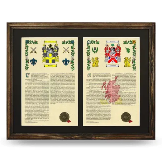 Double Armorial History Framed- Brown