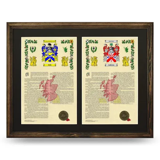 Double Armorial History Framed- Brown