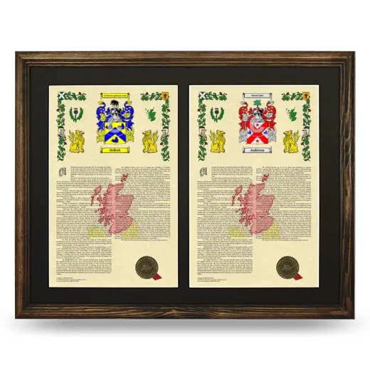 Double Armorial History Framed- Brown