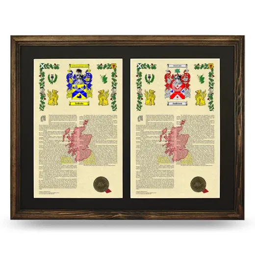 Double Armorial History Framed- Brown