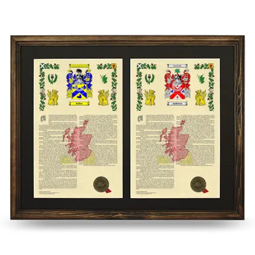 Double Armorial History Framed- Brown