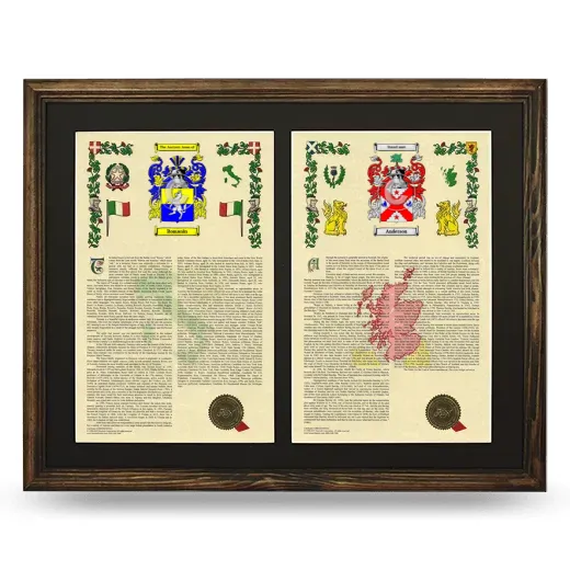 Double Armorial History Framed- Brown