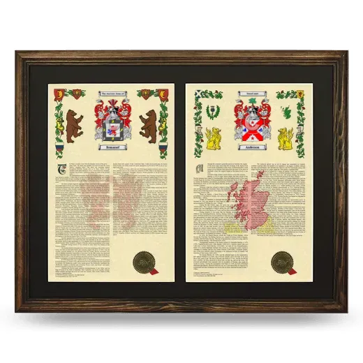 Double Armorial History Framed- Brown