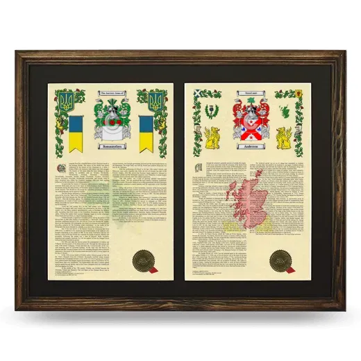 Double Armorial History Framed- Brown