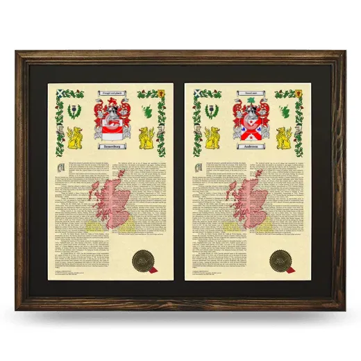Double Armorial History Framed- Brown