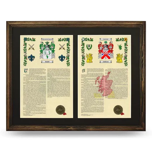 Double Armorial History Framed- Brown