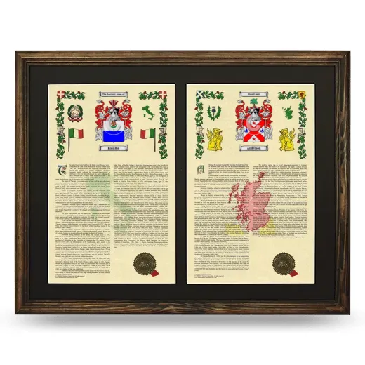Double Armorial History Framed- Brown