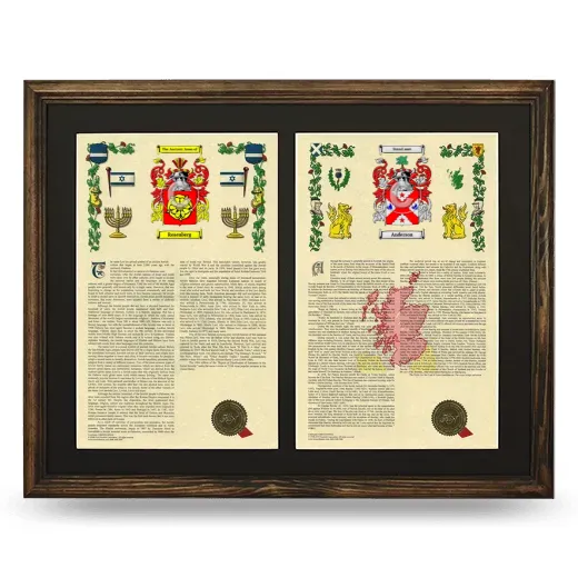 Double Armorial History Framed- Brown