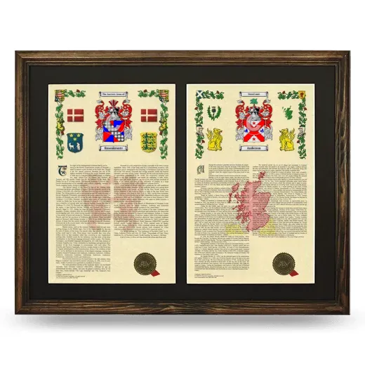 Double Armorial History Framed- Brown