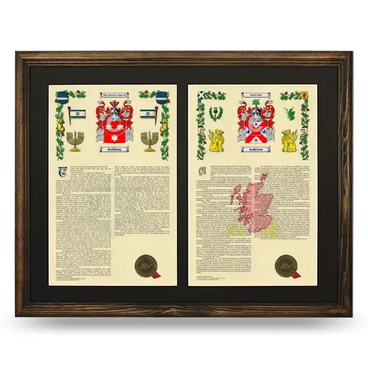 Double Armorial History Framed- Brown