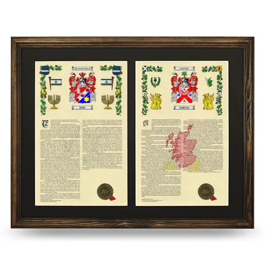 Double Armorial History Framed- Brown