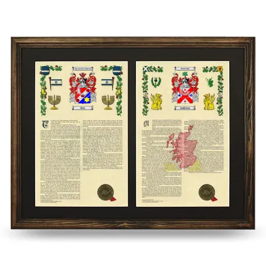 Double Armorial History Framed- Brown