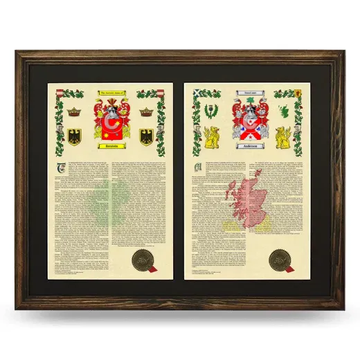 Double Armorial History Framed- Brown