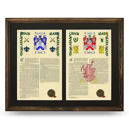 Double Armorial History Framed- Brown