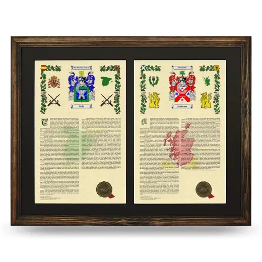 Double Armorial History Framed- Brown