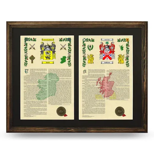 Double Armorial History Framed- Brown