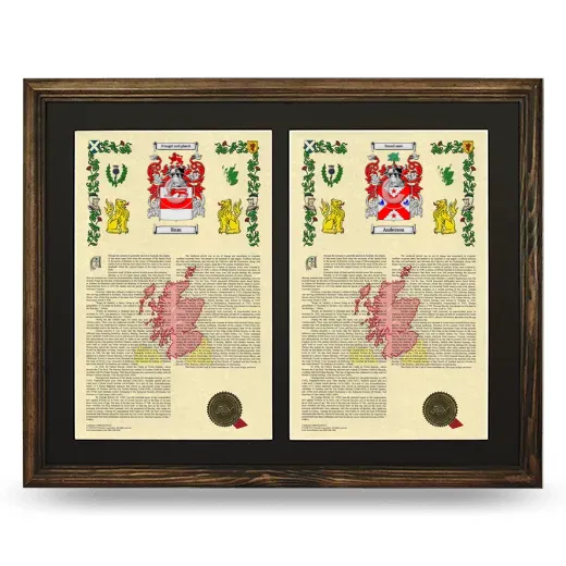 Double Armorial History Framed- Brown