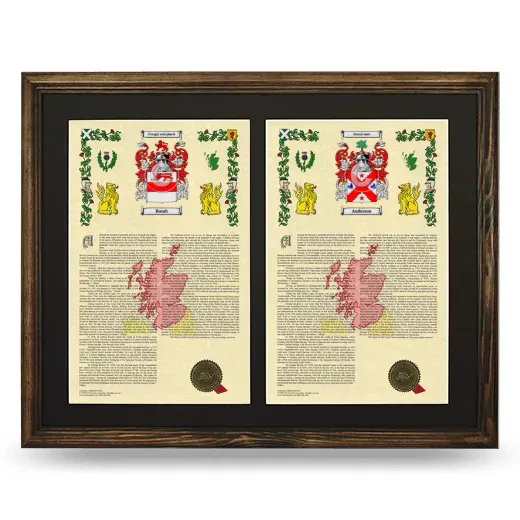 Double Armorial History Framed- Brown