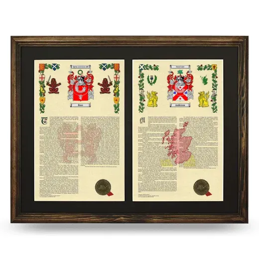 Double Armorial History Framed- Brown