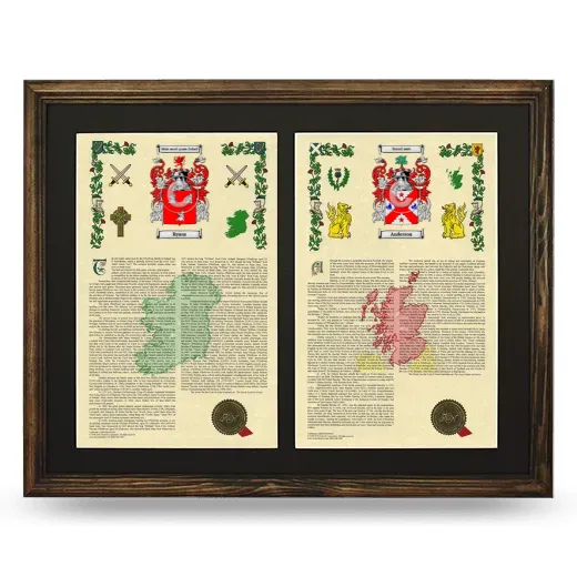 Double Armorial History Framed- Brown
