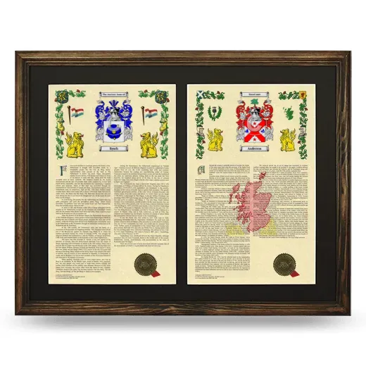 Double Armorial History Framed- Brown