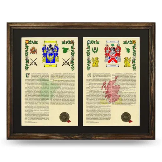 Double Armorial History Framed- Brown