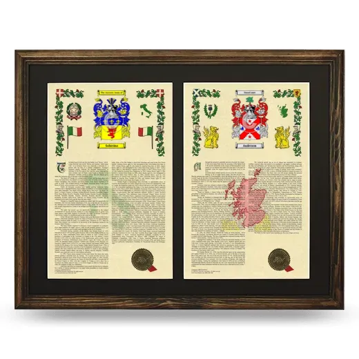 Double Armorial History Framed- Brown