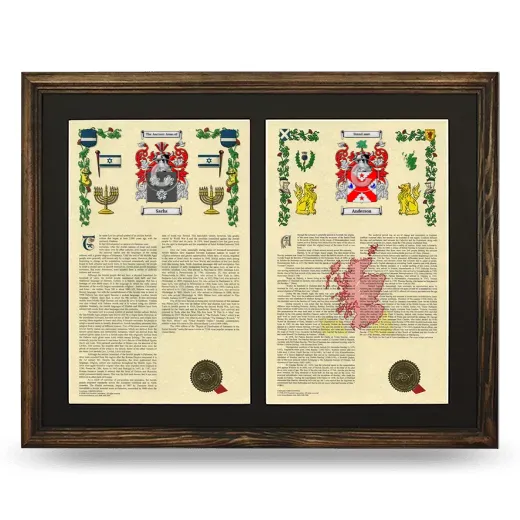 Double Armorial History Framed- Brown