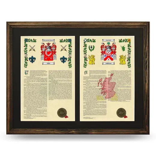 Double Armorial History Framed- Brown