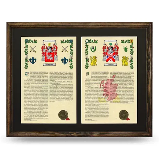 Double Armorial History Framed- Brown
