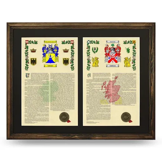 Double Armorial History Framed- Brown