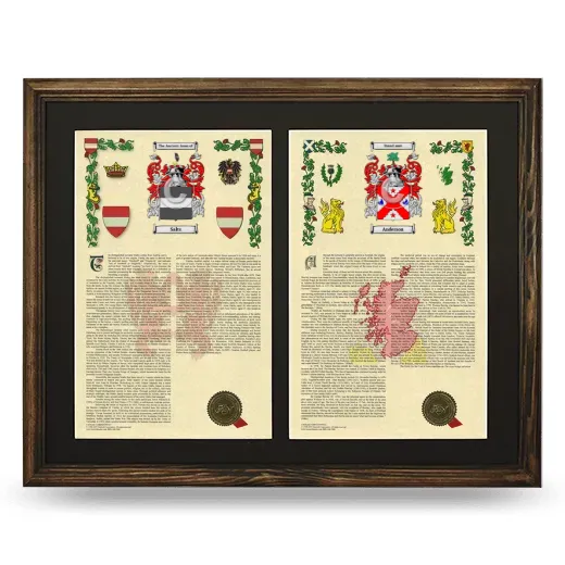 Double Armorial History Framed- Brown
