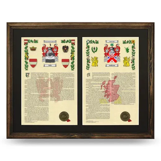 Double Armorial History Framed- Brown