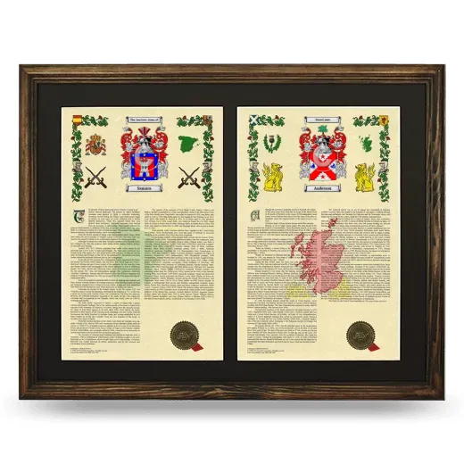 Double Armorial History Framed- Brown