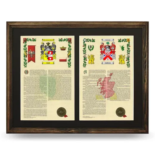 Double Armorial History Framed- Brown
