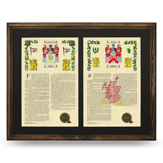 Double Armorial History Framed- Brown