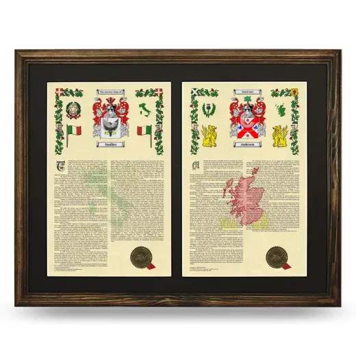 Double Armorial History Framed- Brown
